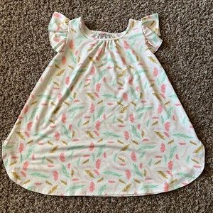 VGUC Dot Dot Smile swing dress with feather design size 5/6
